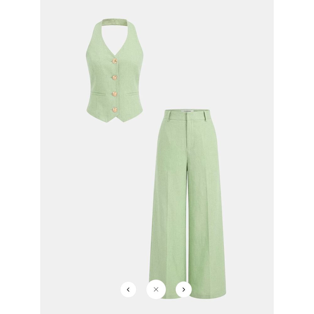 NWT Commense Halter Vest & Wide Leg Pants Set Sz XL
